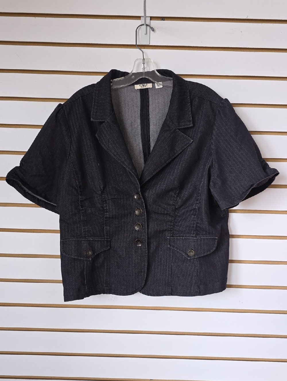 Cato Denim Short-Sleeve Blazer Jacket